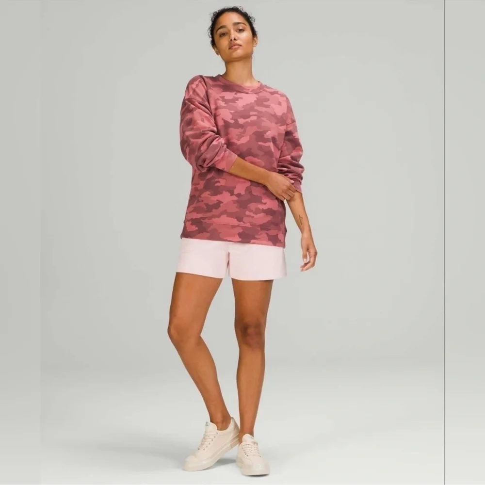Lululemon Athletica Perfectly Oversized Crew Pink Camo Sweatshirt size 6